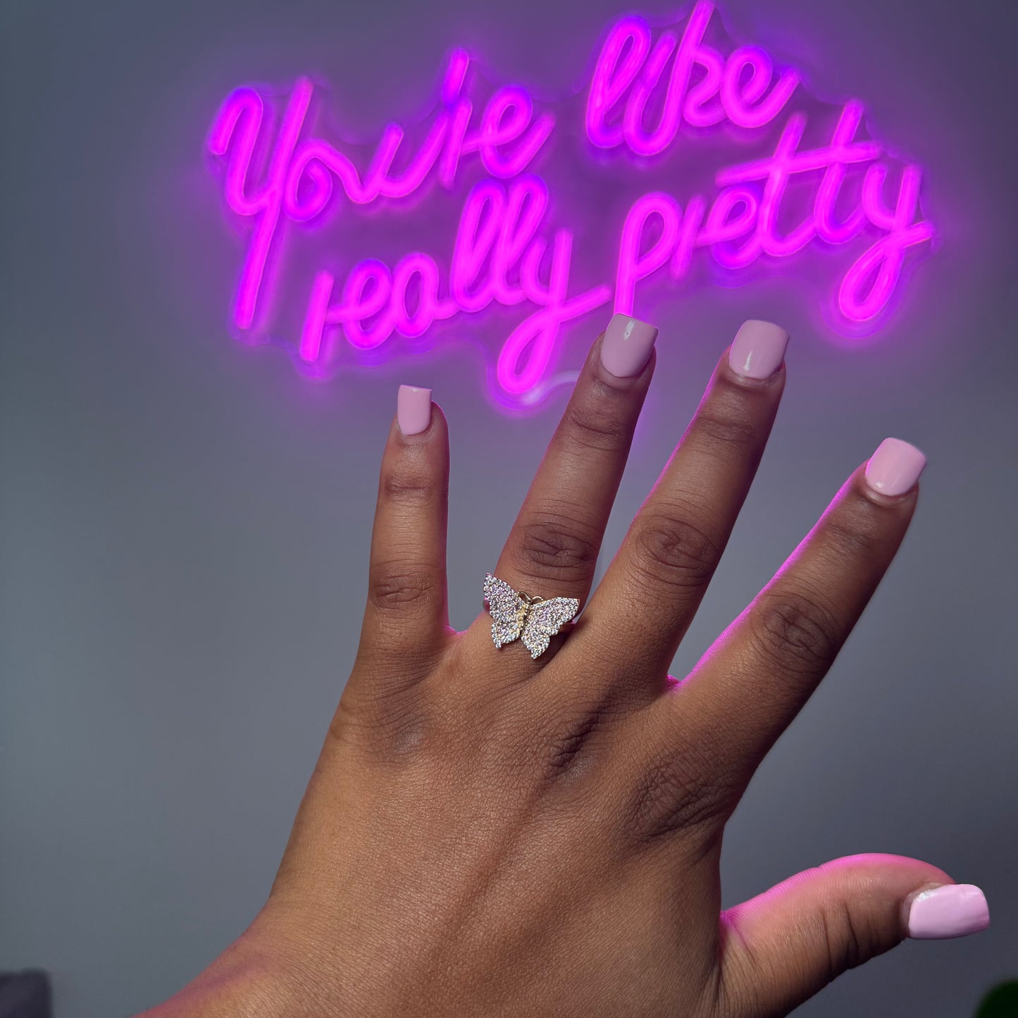 Diamond Butterfly Ring