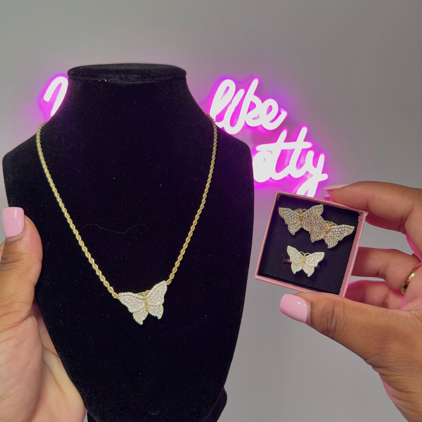 Diamond Butterfly SET
